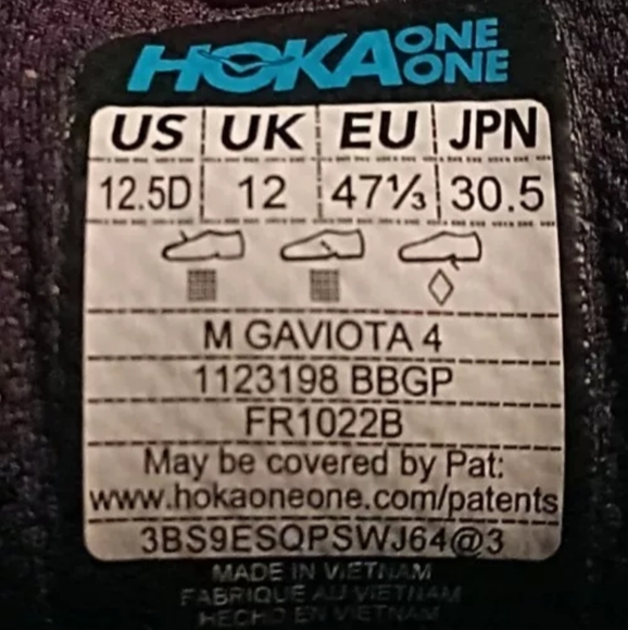 Men's Hoka One One Gaviota 4 Blue Running Hiking Shoes 11 11D 11.5D 12.5 12.5D - Picture 14 of 14